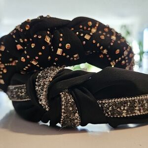 Elegant Black Embellished Headband